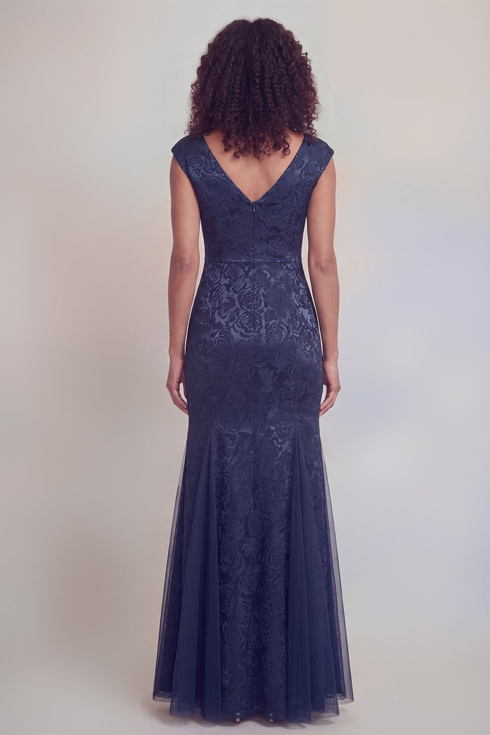 Jacquard Mermaid Sage Green V Neck Maxi Mother of the Bride Dress