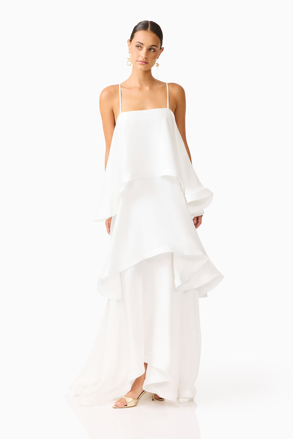 Tilly Tiered Maxi Dress in White