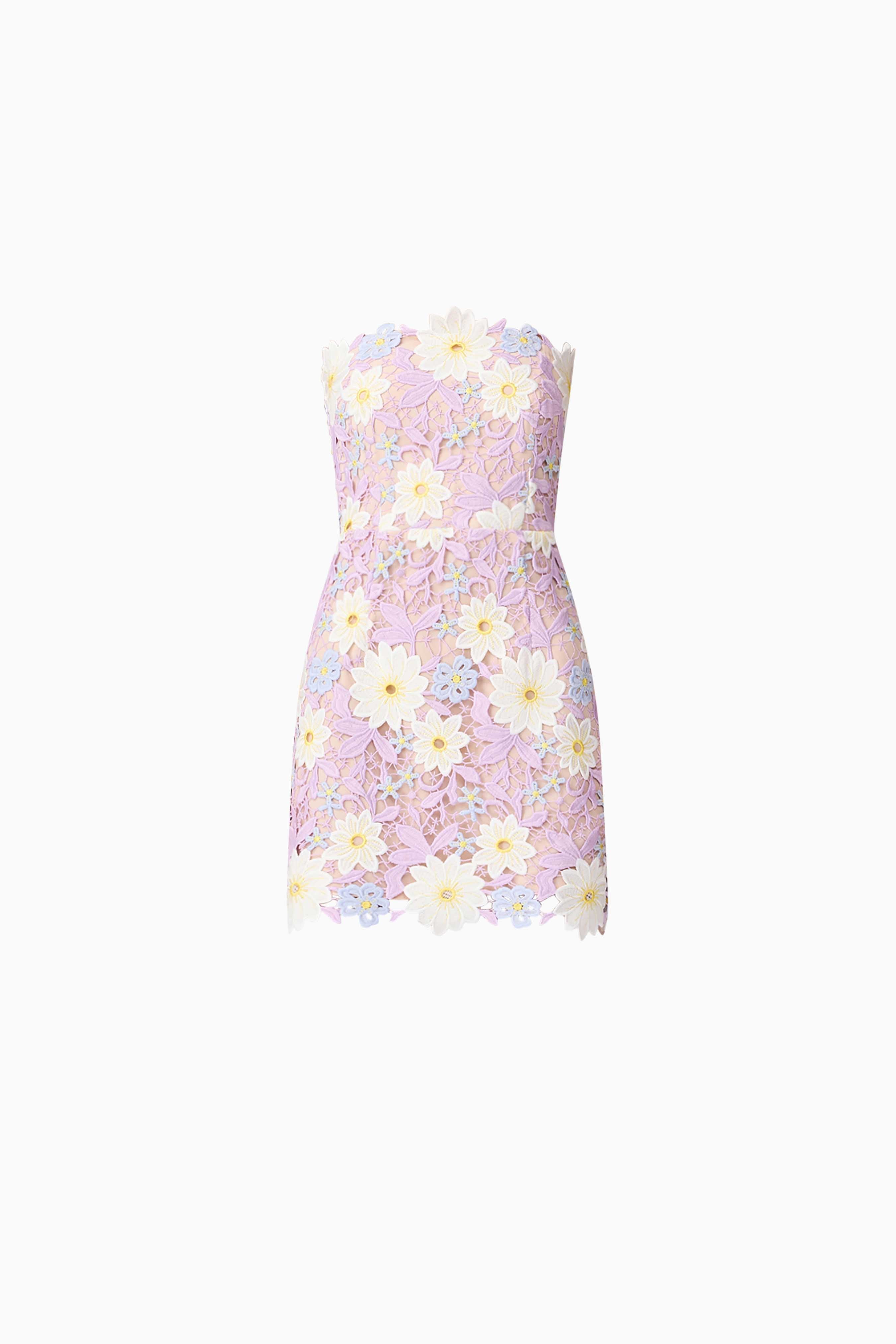 Sigrid Strapless Mini Dress in Purple