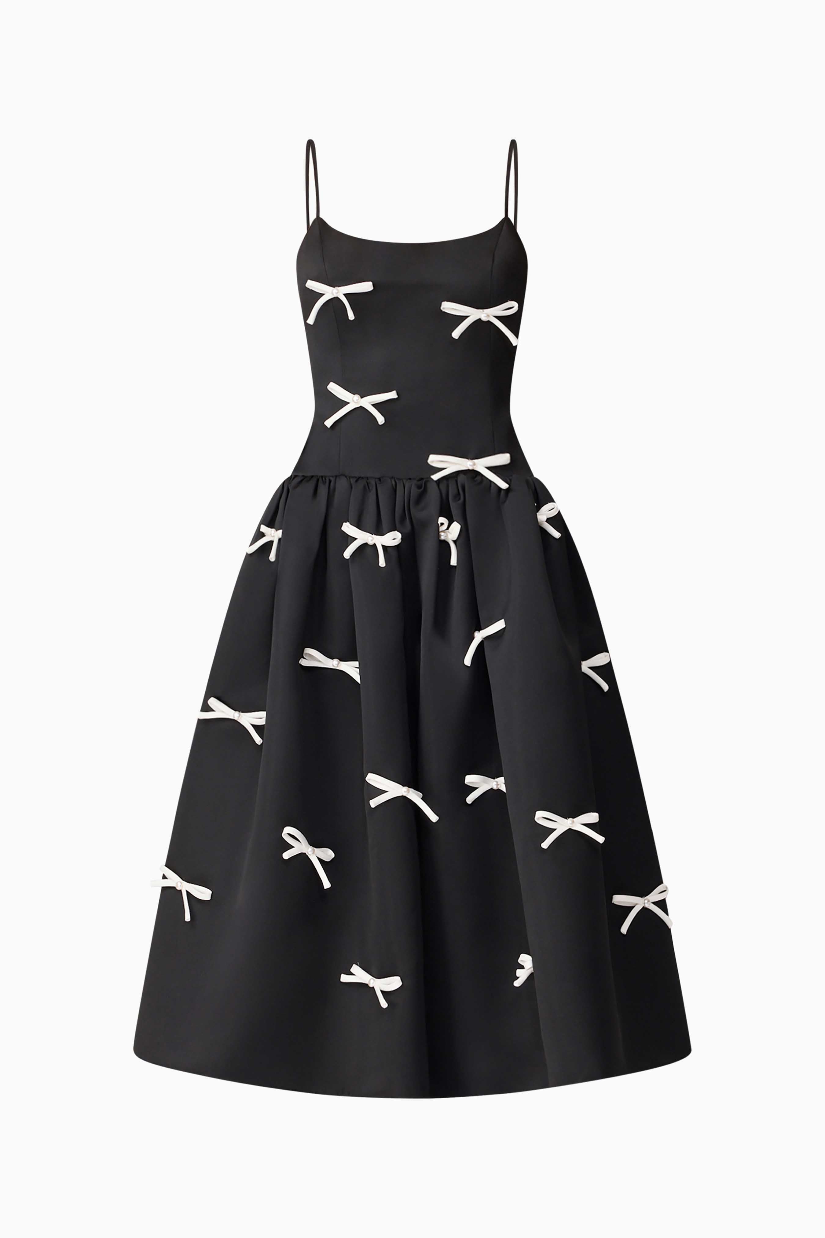 Ursula A-Line Midi Dress in Black