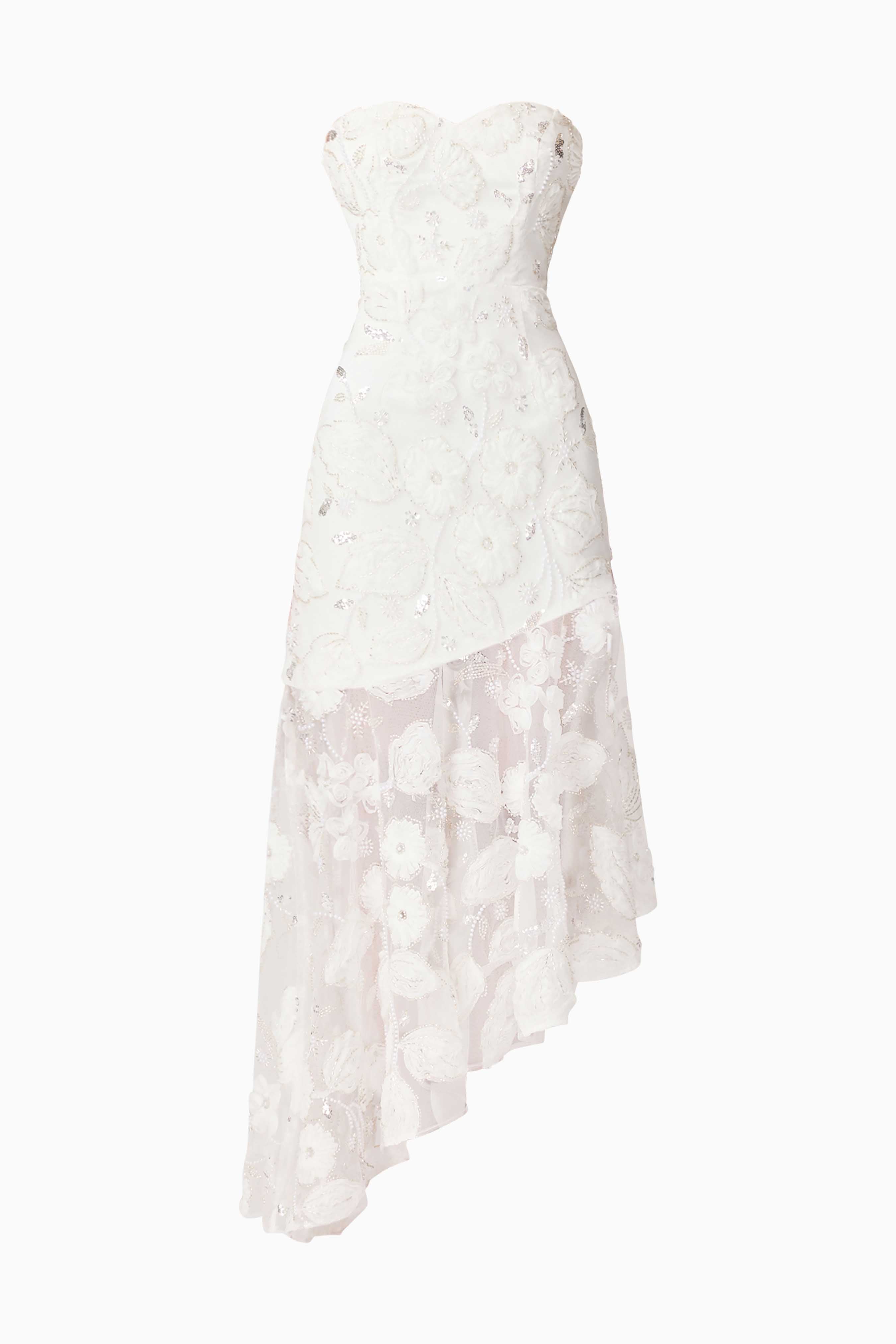 Carol Strapless Gown in White