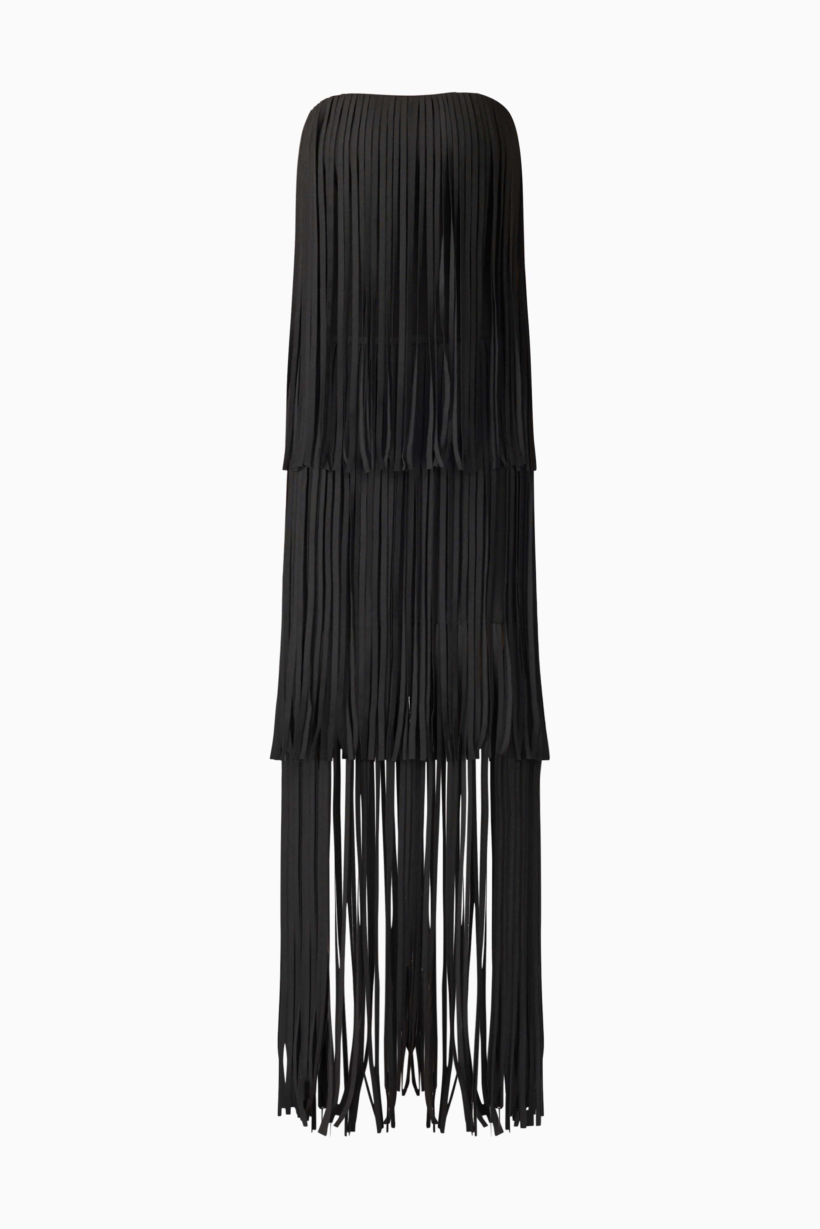 Alya Tiered Maxi Dress in Black