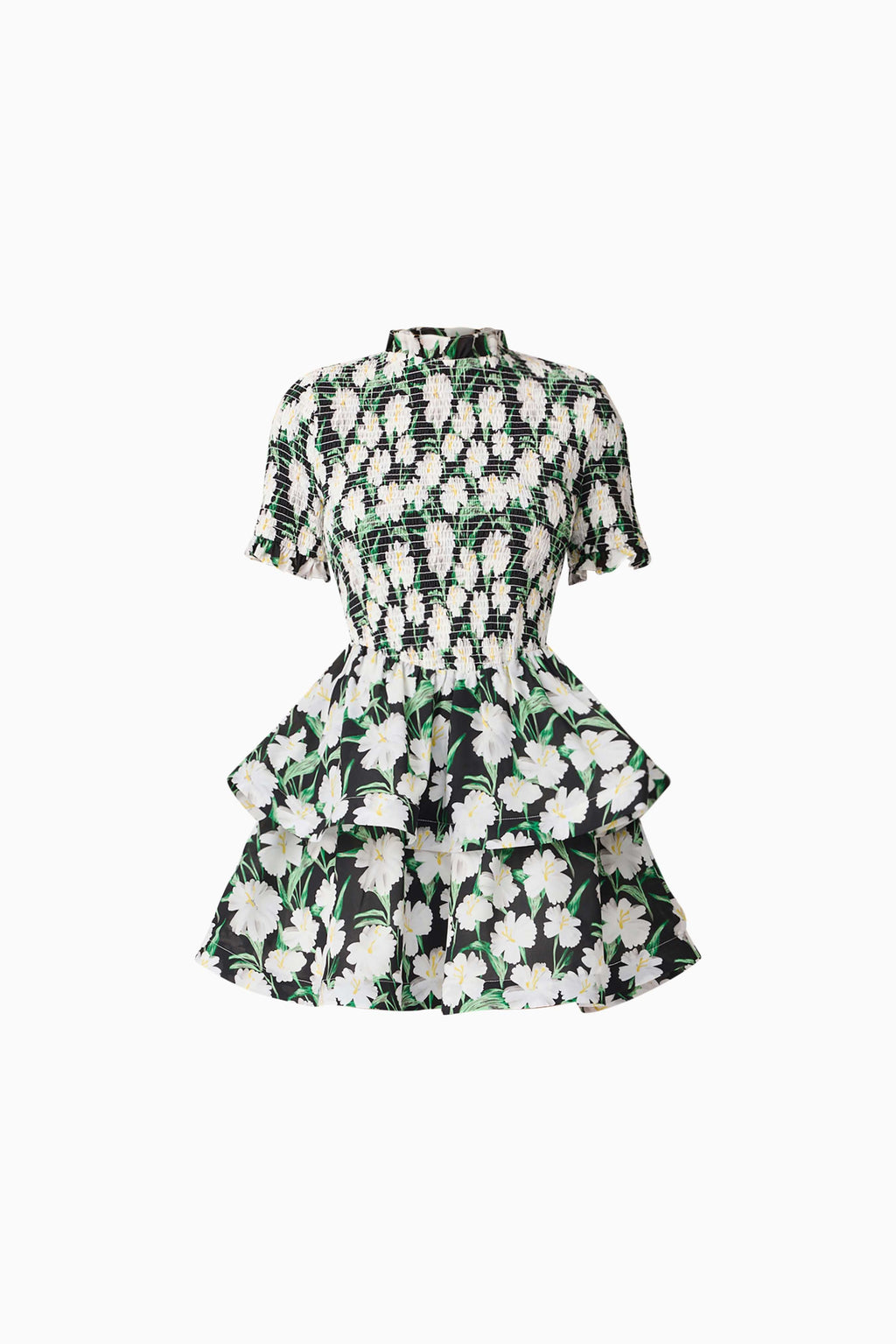 Rosey Short Sleeve Mini Dress in Black Floral