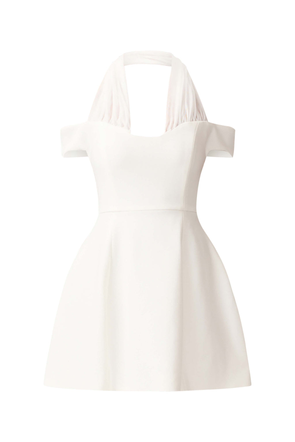 Ruby Halter Mini Dress in White