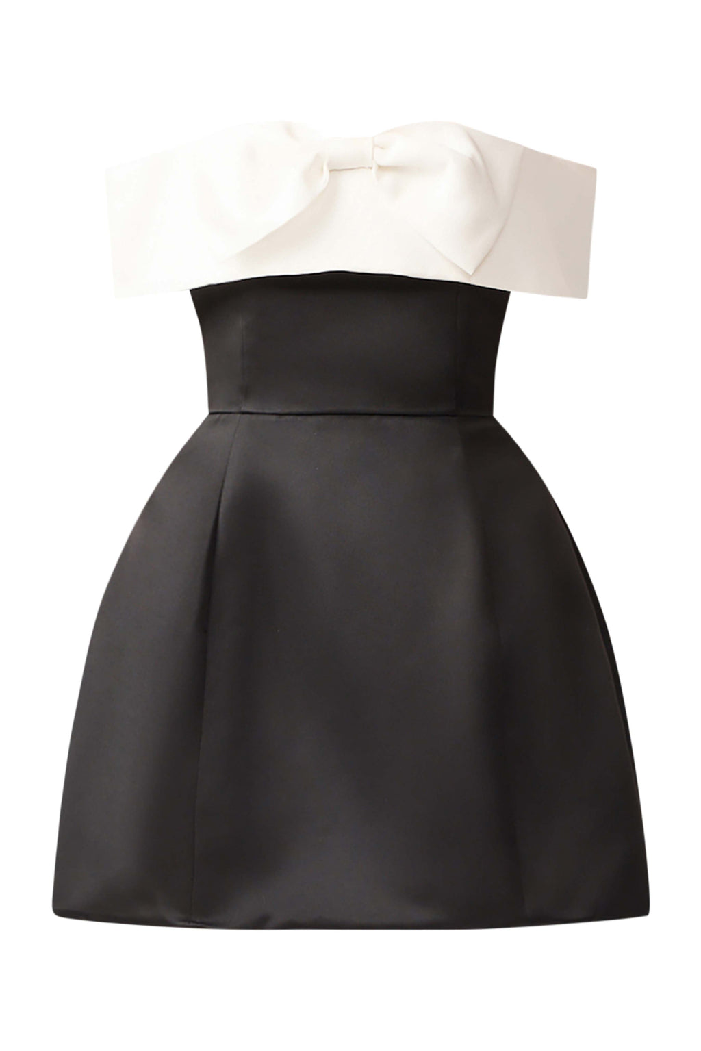 Sorrel Off the Shoulder Mini Dress in Black & White