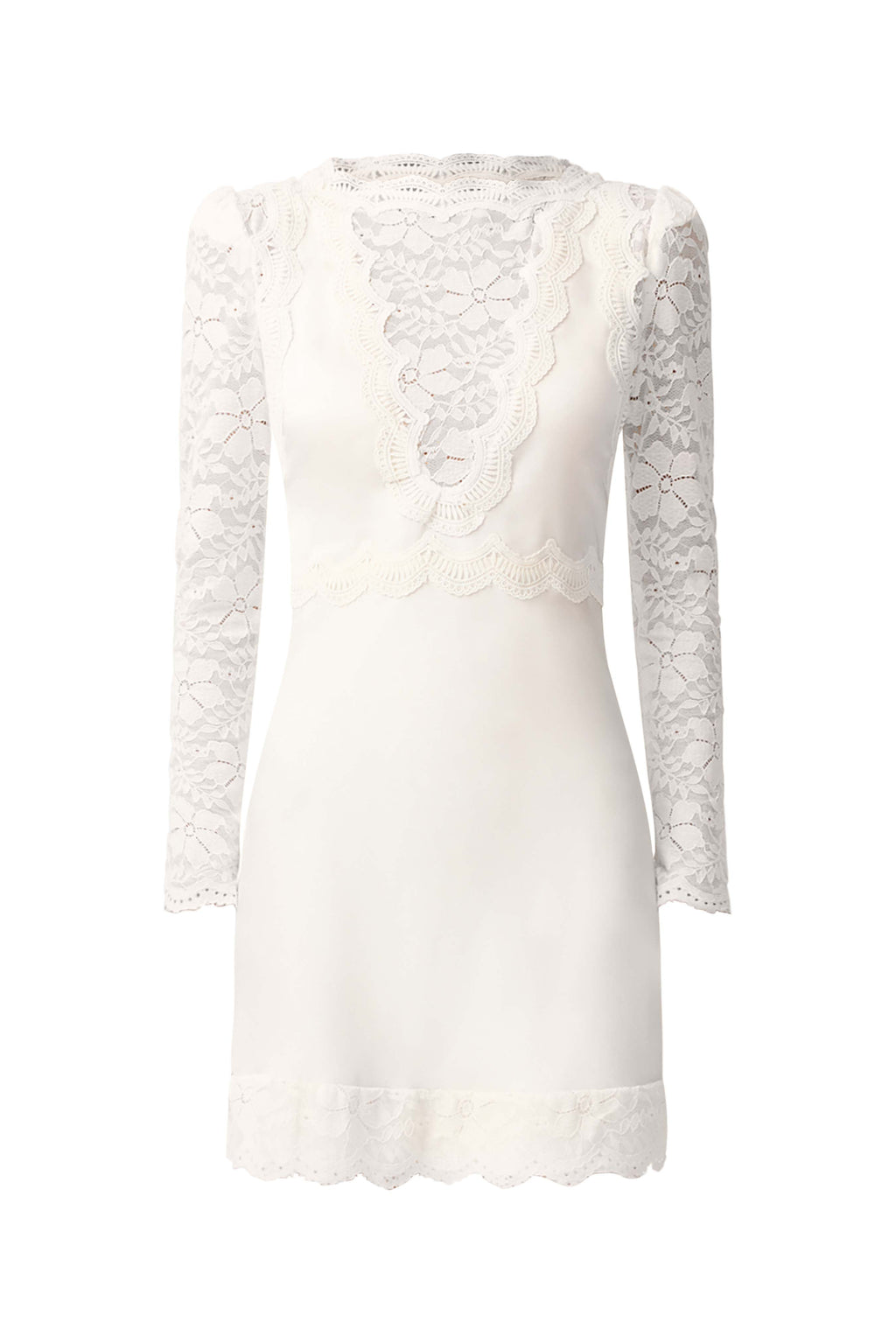 Margot Long Sleeve Mini Dress in White