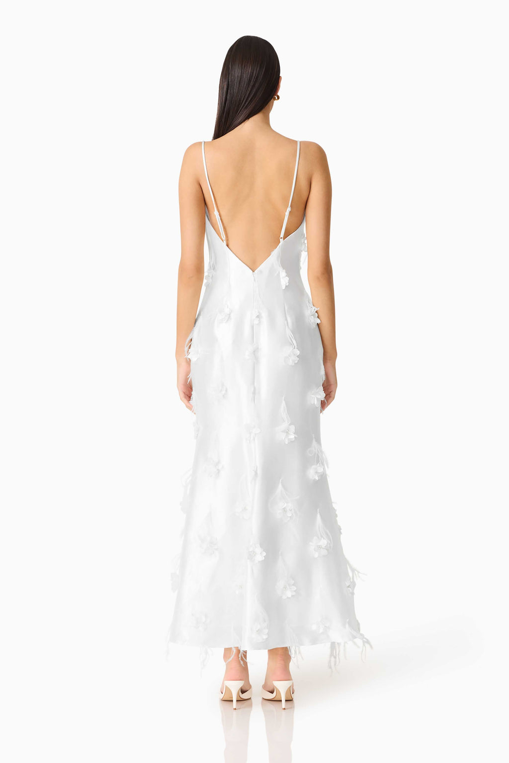 Lunaria Satin Maxi Dress In White