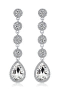 Bridal White Clear Crystal Wedding Earrings