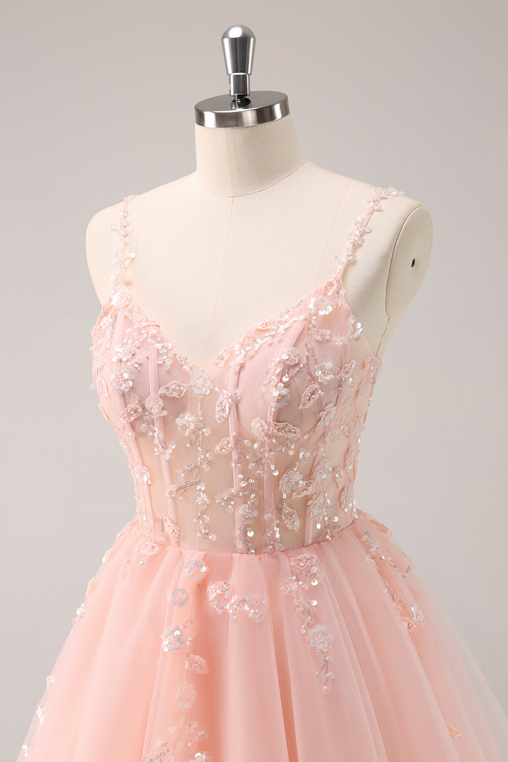 Cute A Line Blush Sequined Corset Homecoming Dress