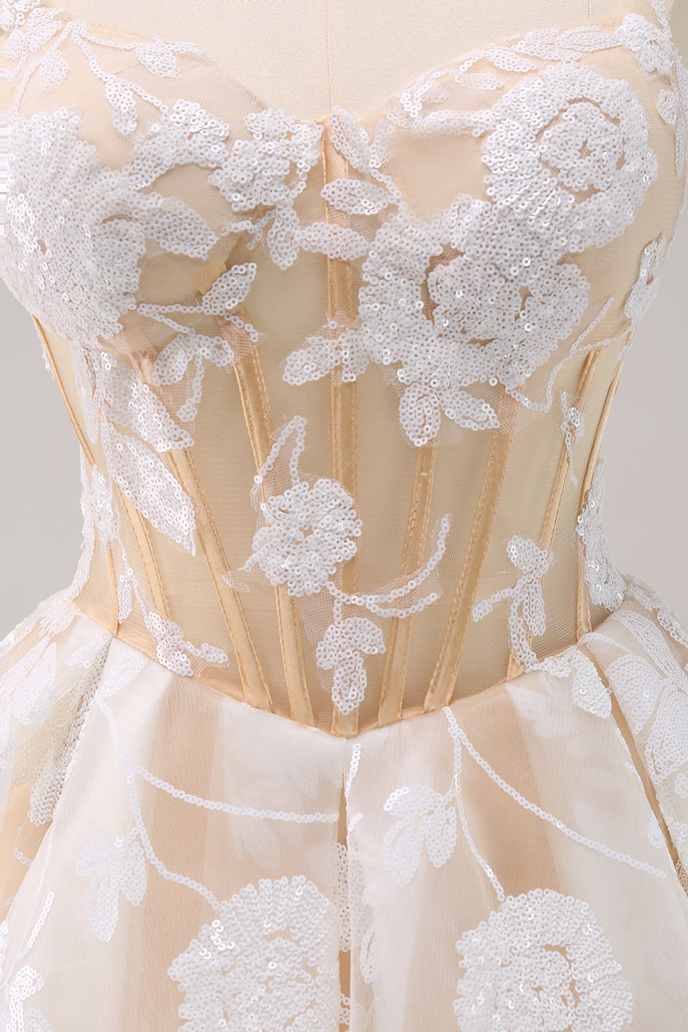 Light Blue A Line Corset Homecoming Dress with Sequins