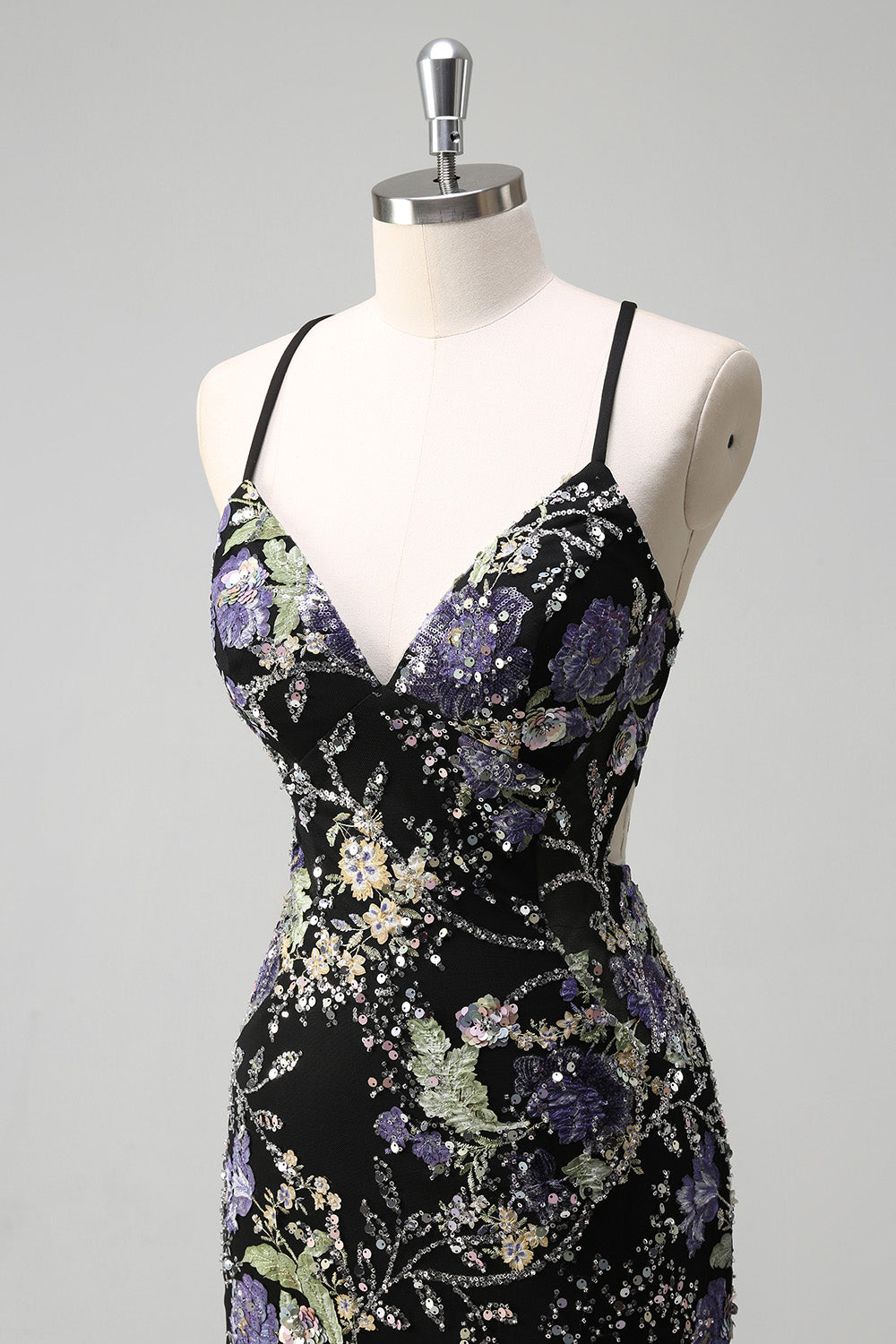 Sparkly Lilac Mermaid Appliqued Prom Dress with Sequins