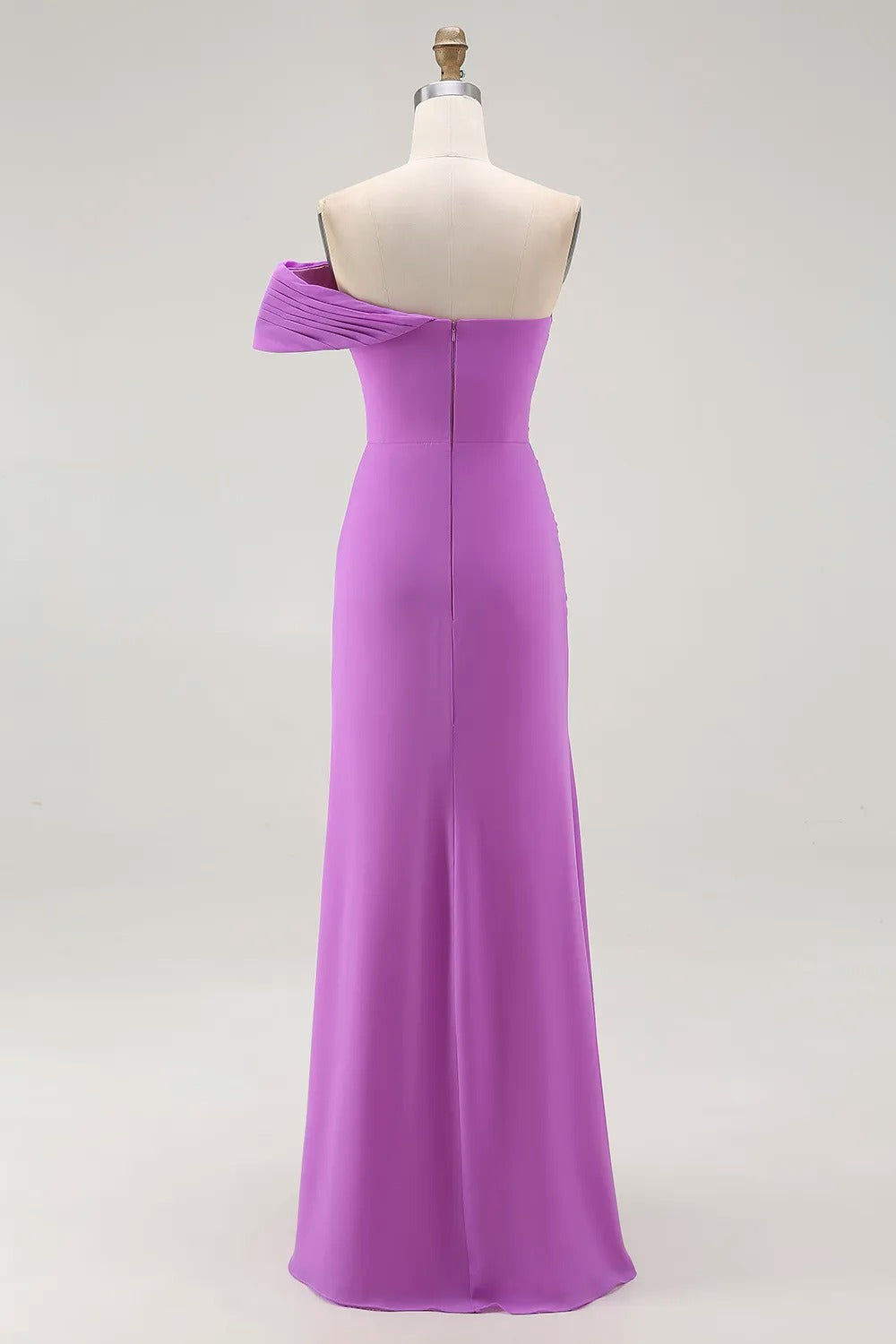 Purple Off the Shoulder Mermaid Long Formal Dress with Slit