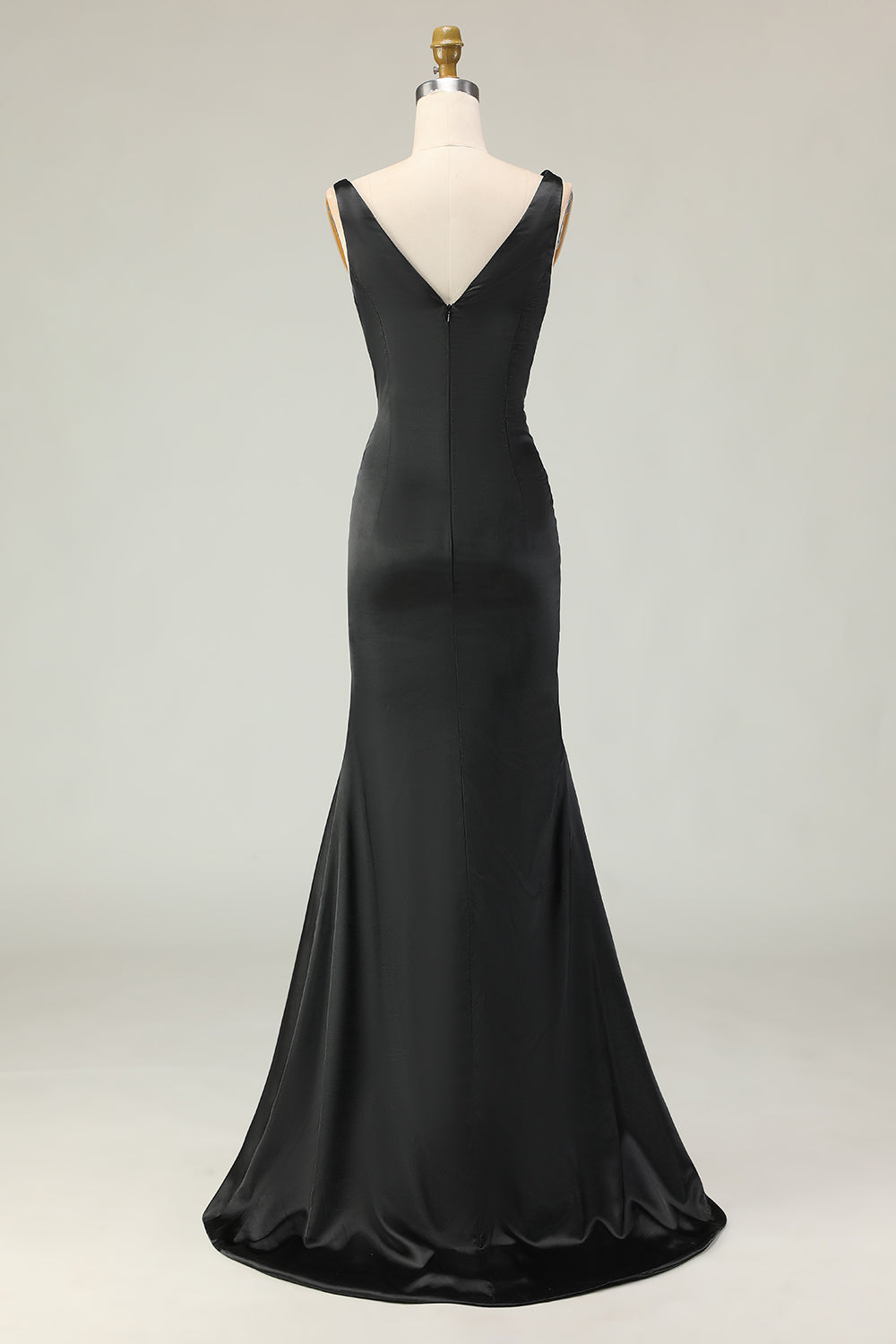 Mermaid Black&White Deep V Neck Long Gala Dress