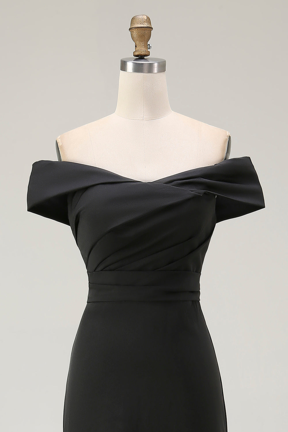 Black Off the Shoulder Mermaid Long Formal Dress with Slit