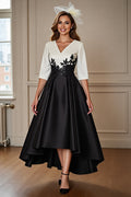 Black A Line Appliqued Mother Of The Bride Dress