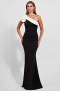 One Shoulder Mermaid Black Tie Dress