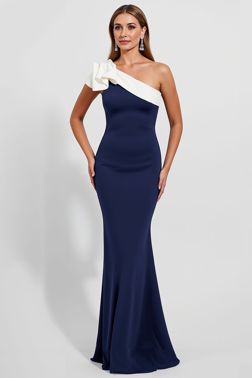 One Shoulder Mermaid Black Tie Dress