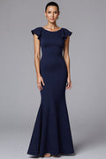 Navy Mermaid Long Formal Dress