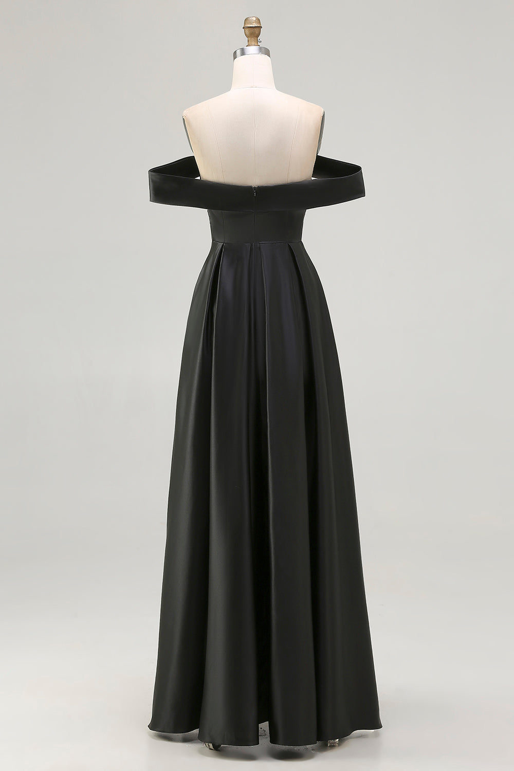 Off The Shoulder High Low A Line Black Tie Dress