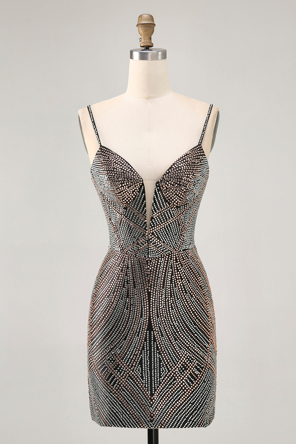 Bodycon Beaded Black Homecoming Dress