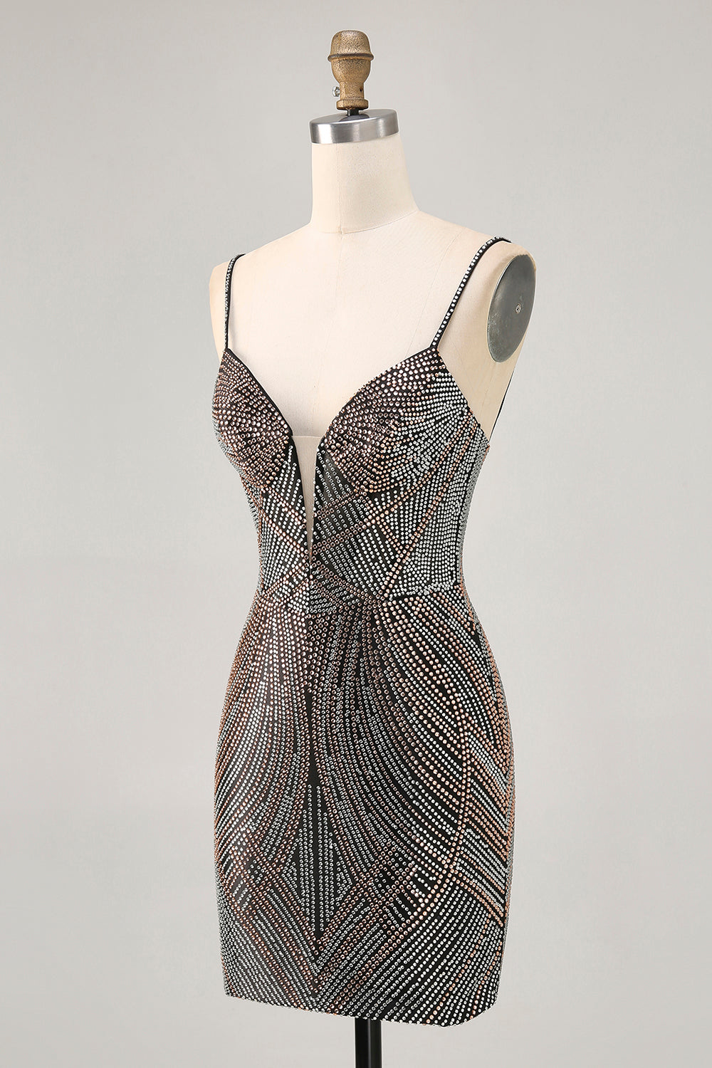 Royal Blue Spaghetti Straps Beaded Bodycon Homecoming Dress