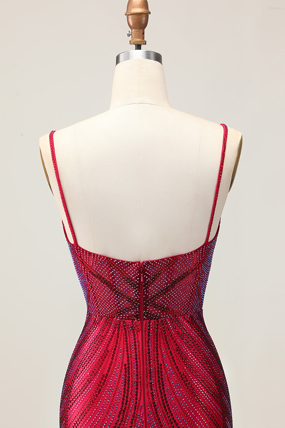 Royal Blue Spaghetti Straps Beaded Bodycon Homecoming Dress