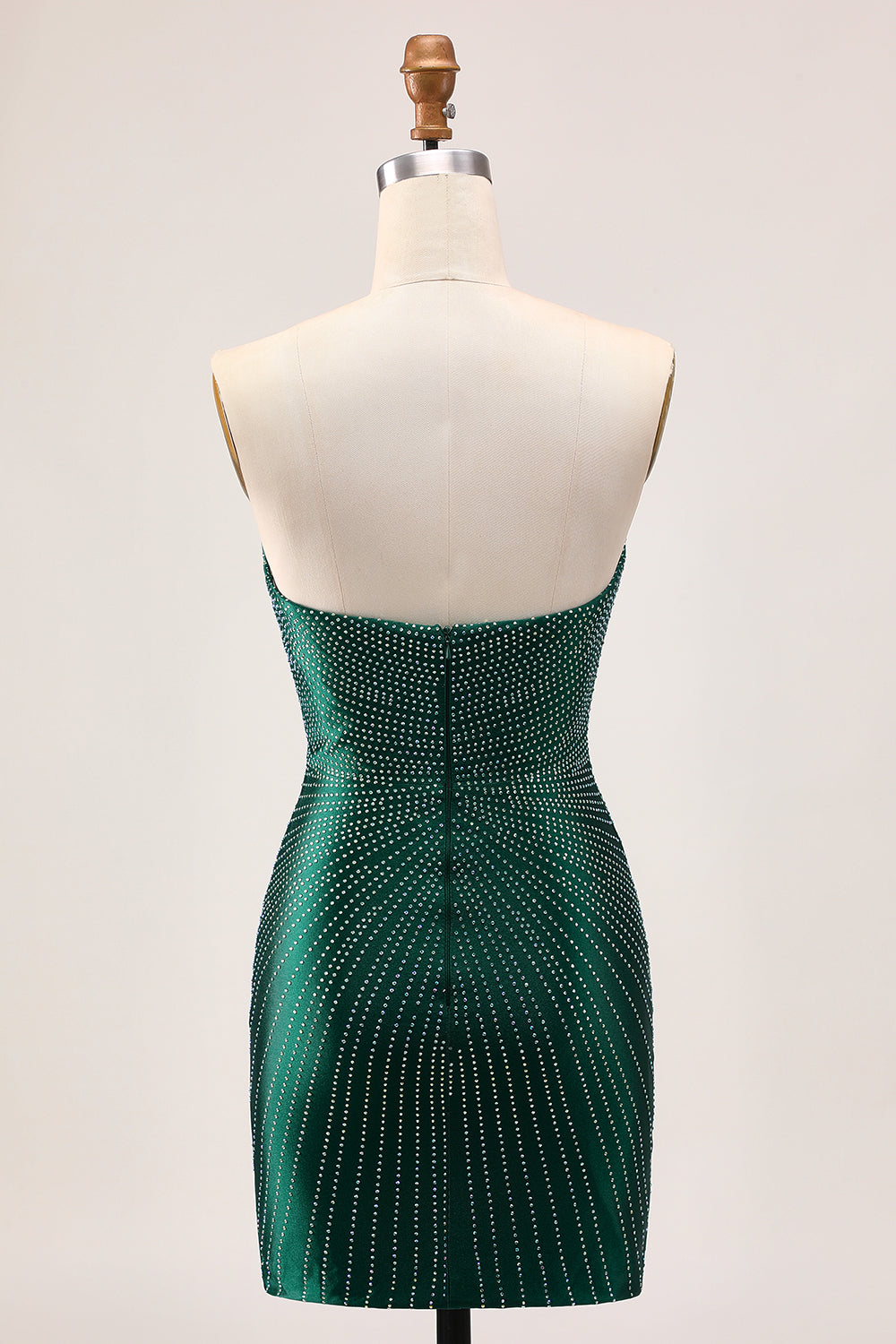 Dark Green Sweetheart Bodycon Beaded Homecomg Dress With Slit
