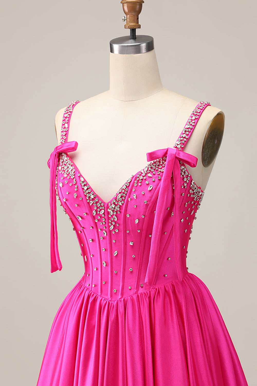Satin Blue Corset A Line Homecoming Dress with Beading