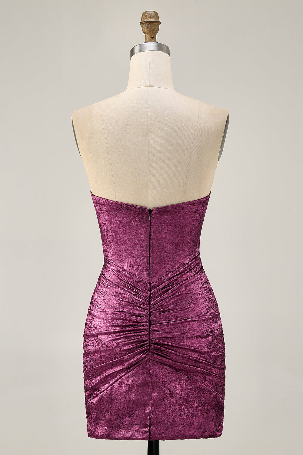 Golden Bodycon Strapless Homecoming Dress With Appliques