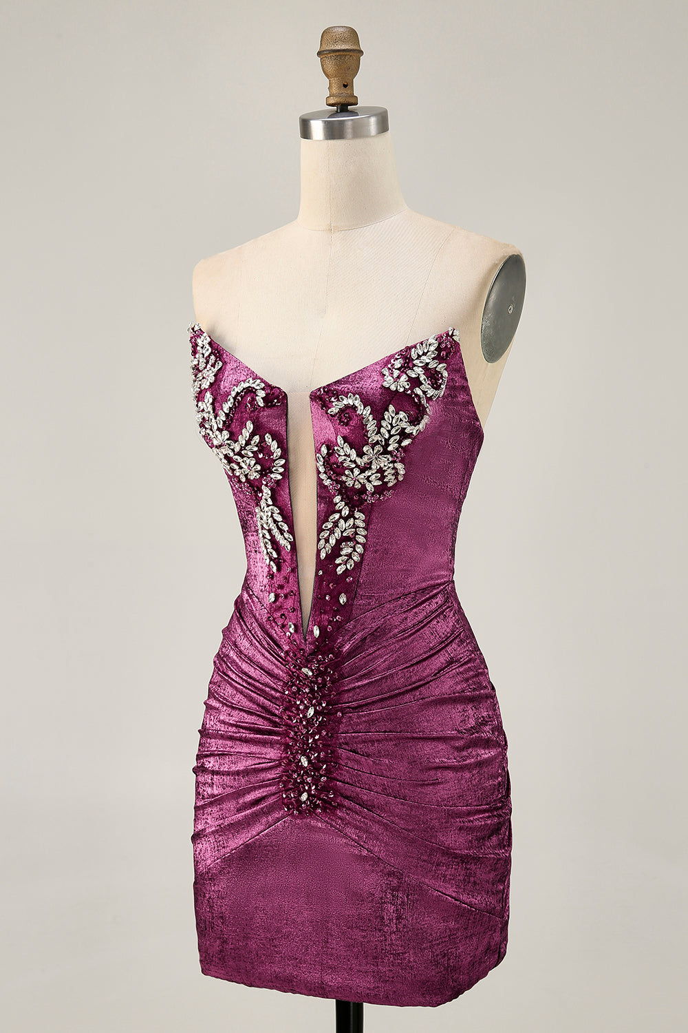 Strapless Golden Bodycon Homecoming Dress With Appliques