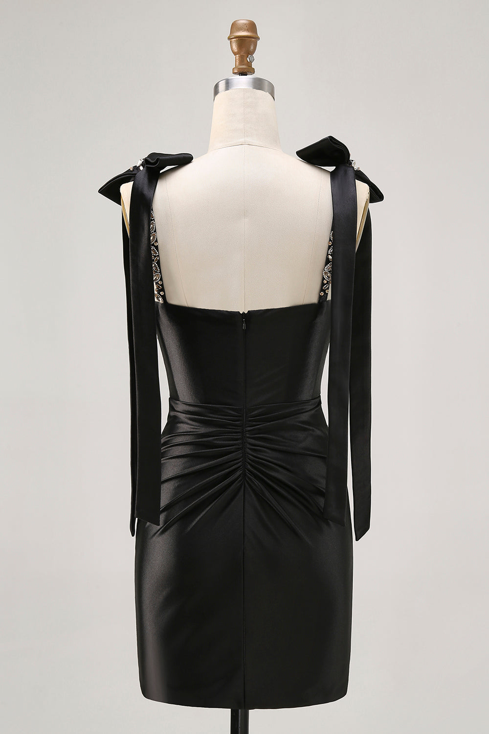 Chic Black Beaded Bodycon Homecoming Dress With Slit