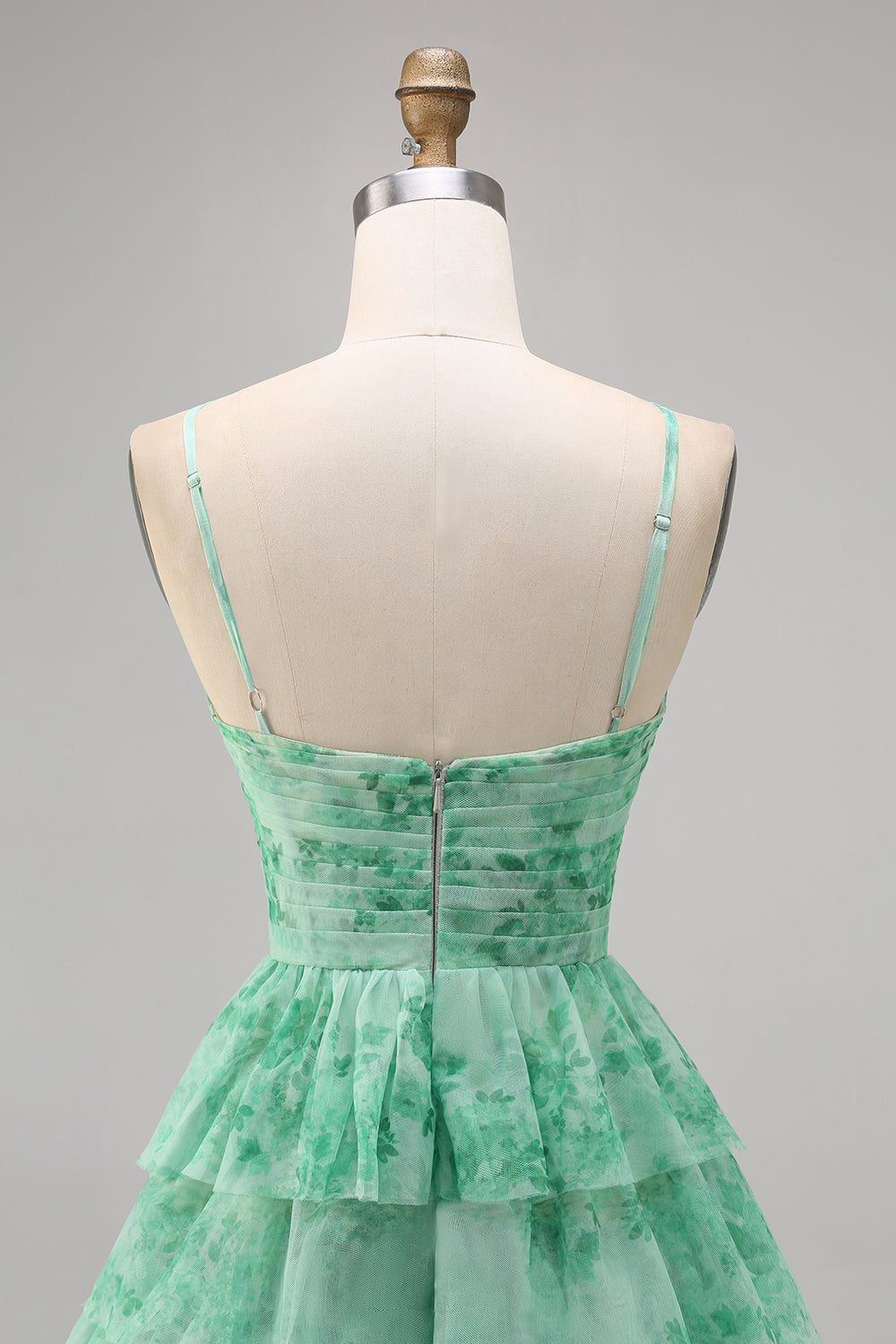 Purple A-Line Tiered Cut Out Floral Short Homecoming Dress
