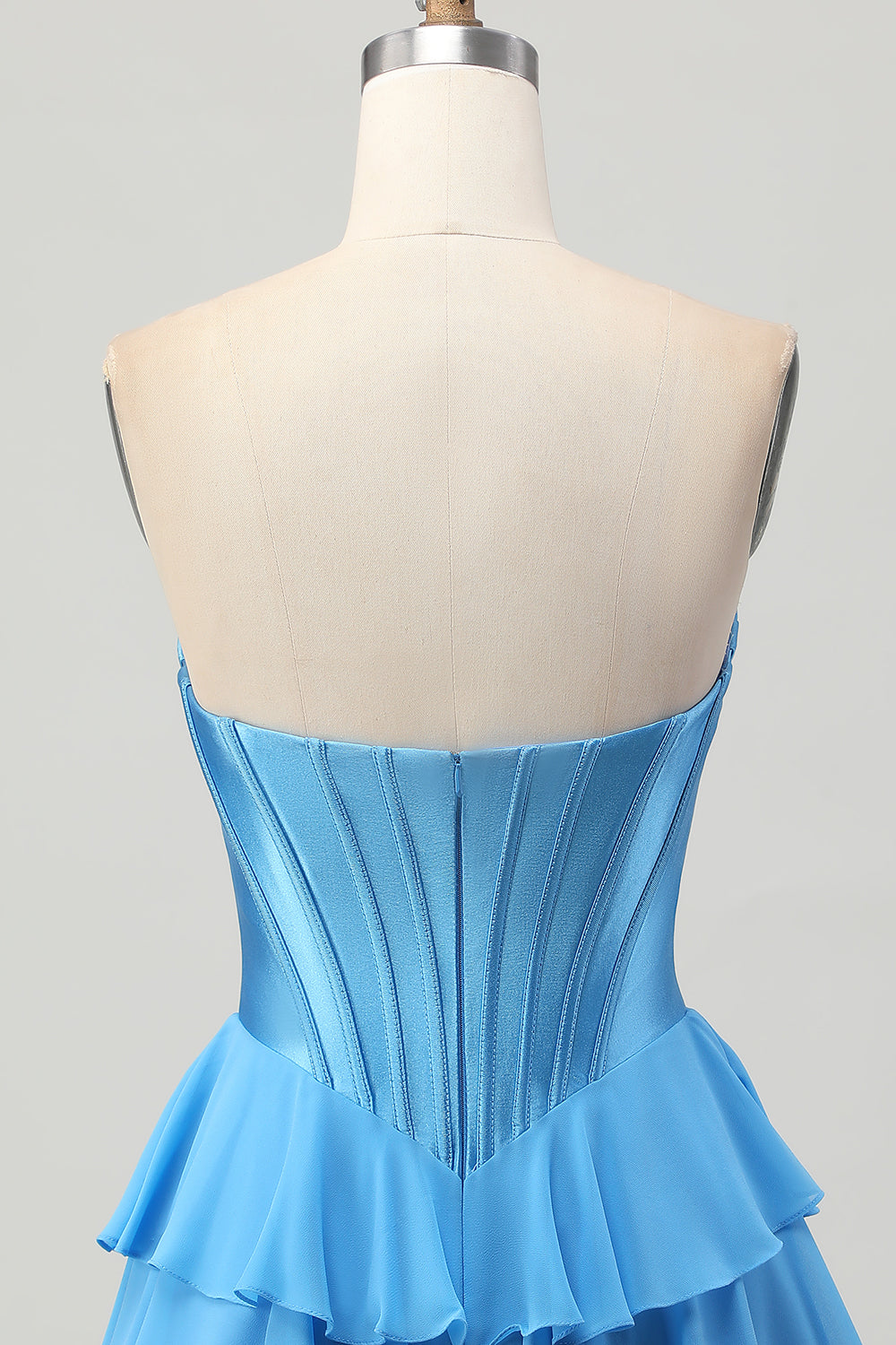 Fuchsia Corset Tiered A Line Strapless Homecoming Dress