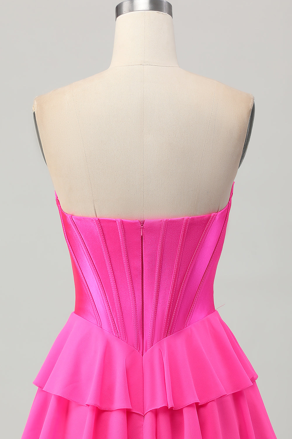 Strapless Corset A Line Tiered Yellow Homecoming Dress