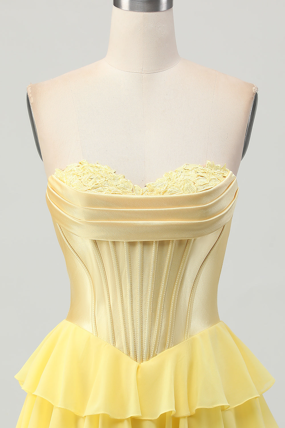 Fuchsia Corset Tiered A Line Strapless Homecoming Dress