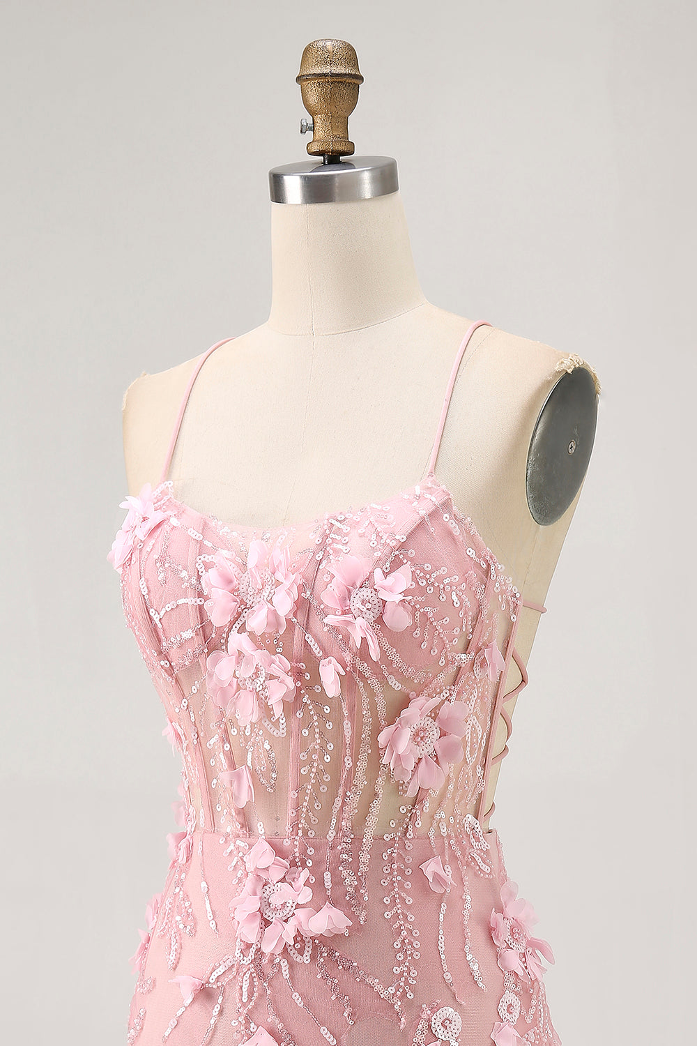 Blue Corset Appliqued Tight Homecoming Dress