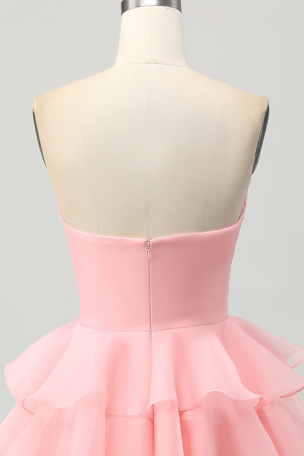 Strapless A-Line Cut Out Tiered Green Homecoming Dress