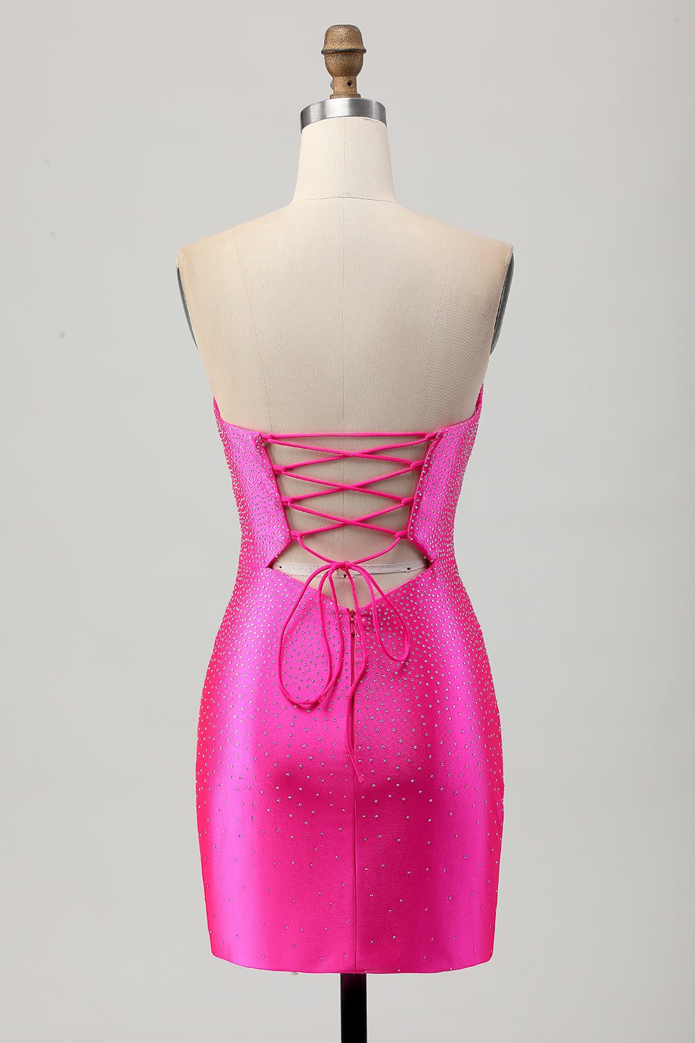 Bodycon Fuchsia Sweetheart Cut Out Beaded Homecoming Dress