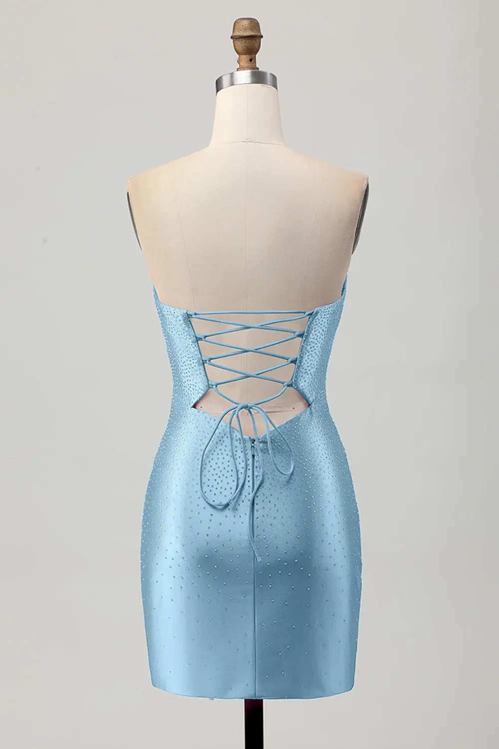 Fuchsia Strapless Cut Out Beaded Bodycon Homecoming Dress