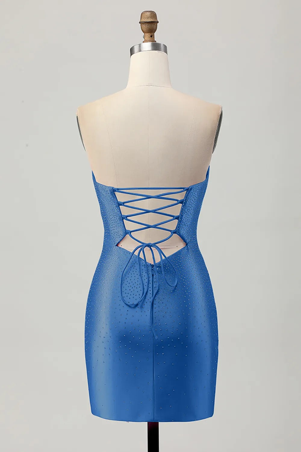 Fuchsia Strapless Cut Out Beaded Bodycon Homecoming Dress