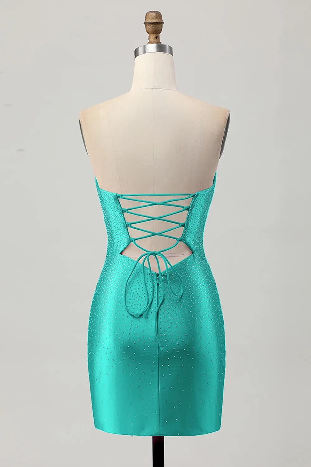 Fuchsia Strapless Cut Out Beaded Bodycon Homecoming Dress