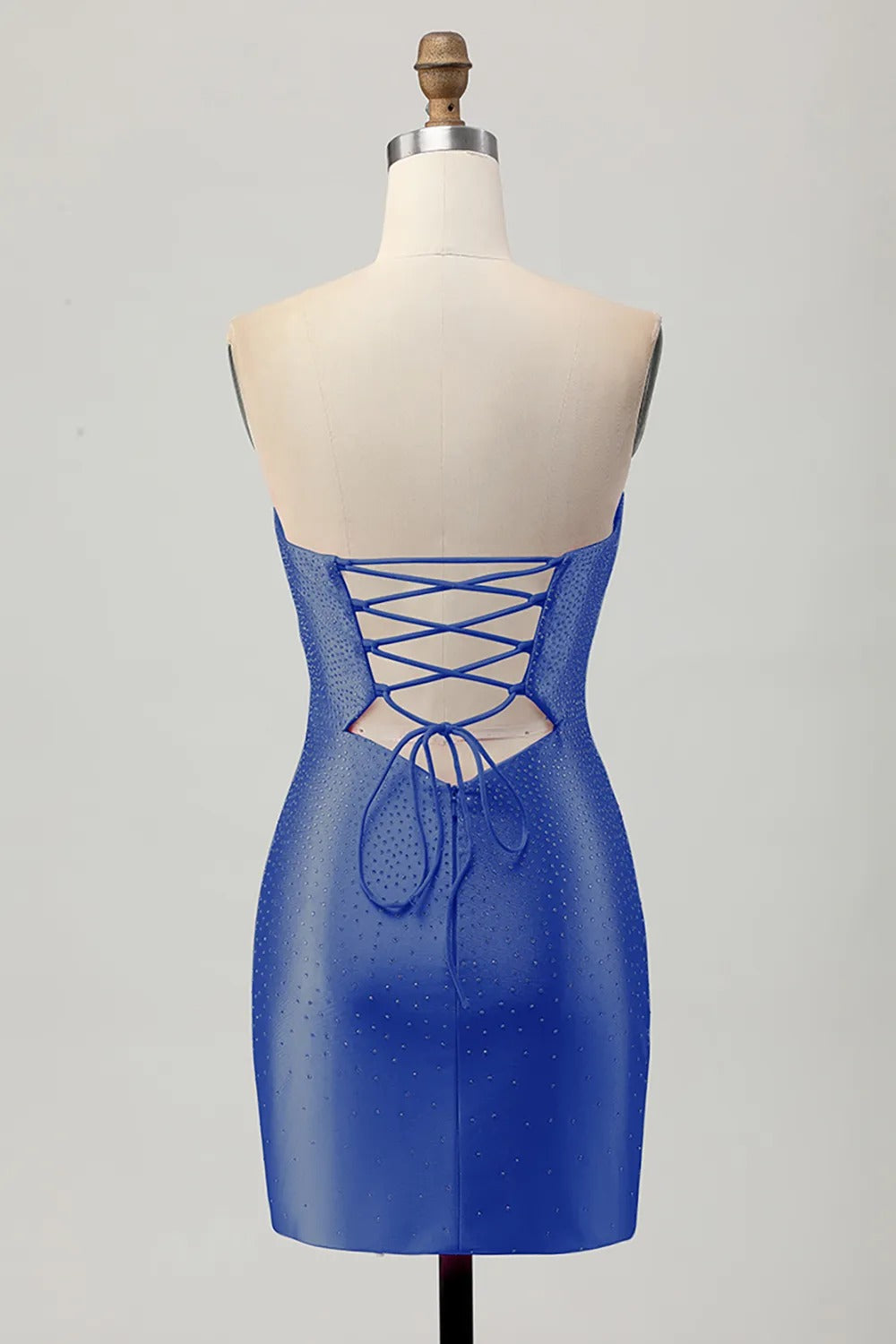 Fuchsia Strapless Cut Out Beaded Bodycon Homecoming Dress