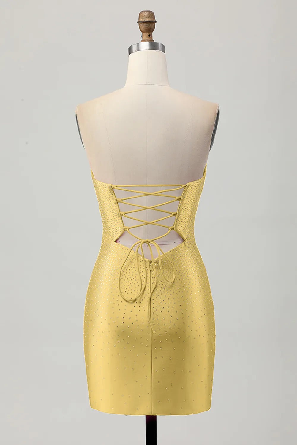 Fuchsia Strapless Cut Out Beaded Bodycon Homecoming Dress