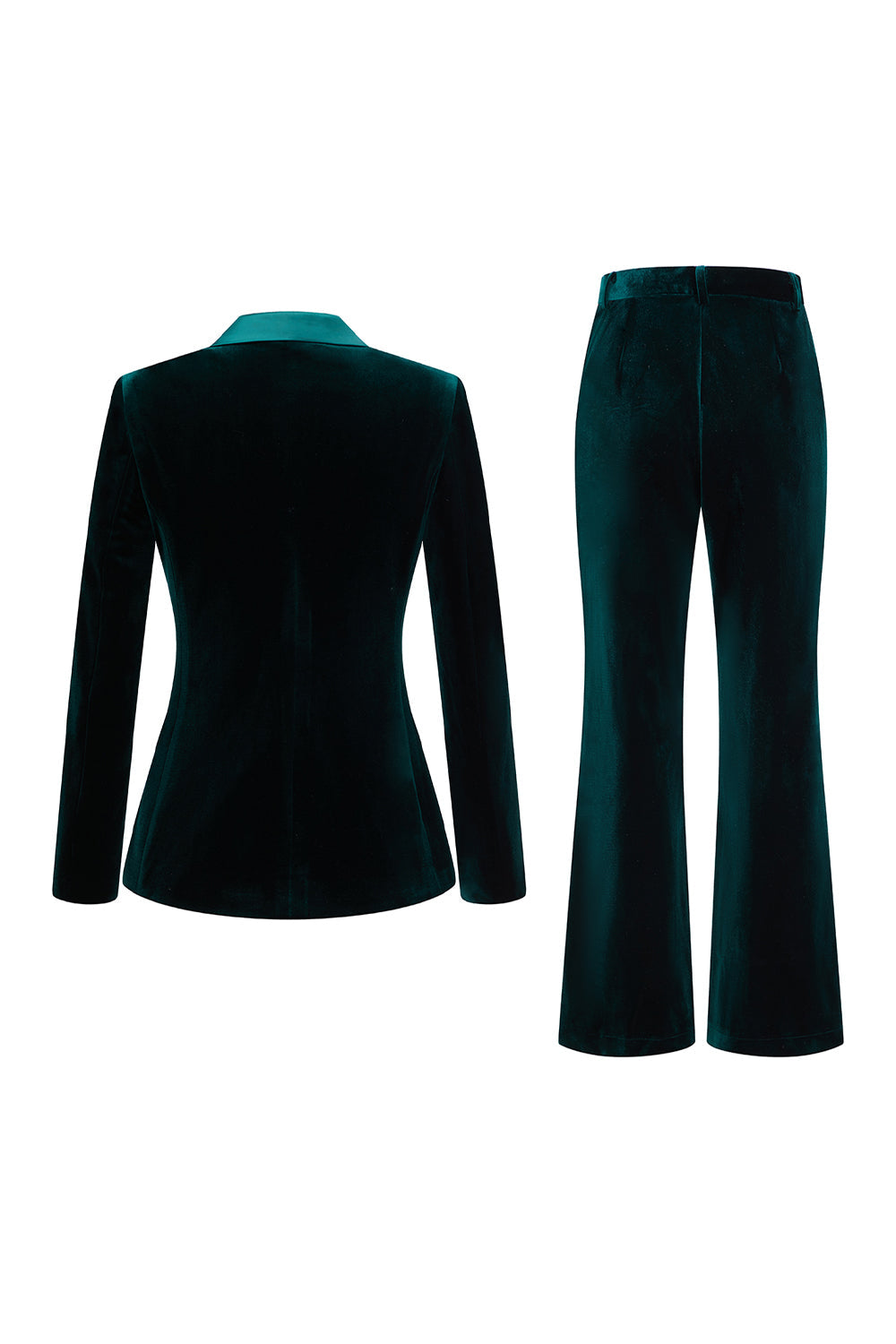 Dark Green 2-Piece Velvet Double Breasted Women Prom Suits