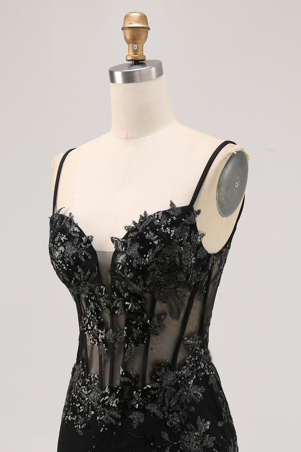 Dark Green Sequined Bodycon Corset Homecoming Dress with Appliques