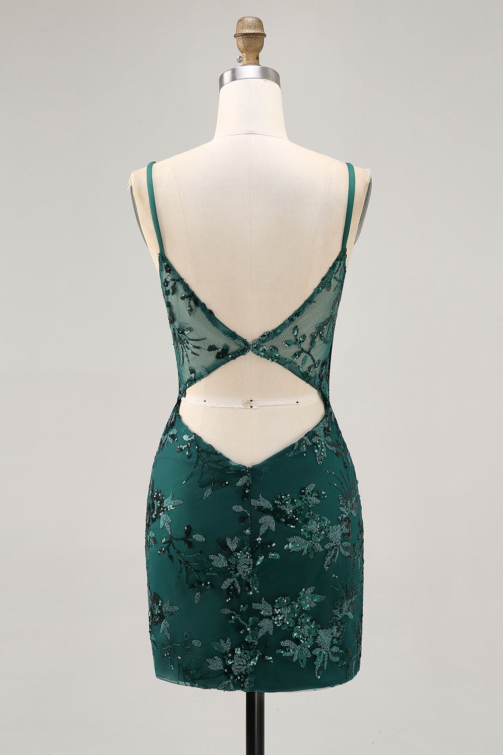 Royal Blue Bodycon Sheer Corset Homecoming Dress with Sequins