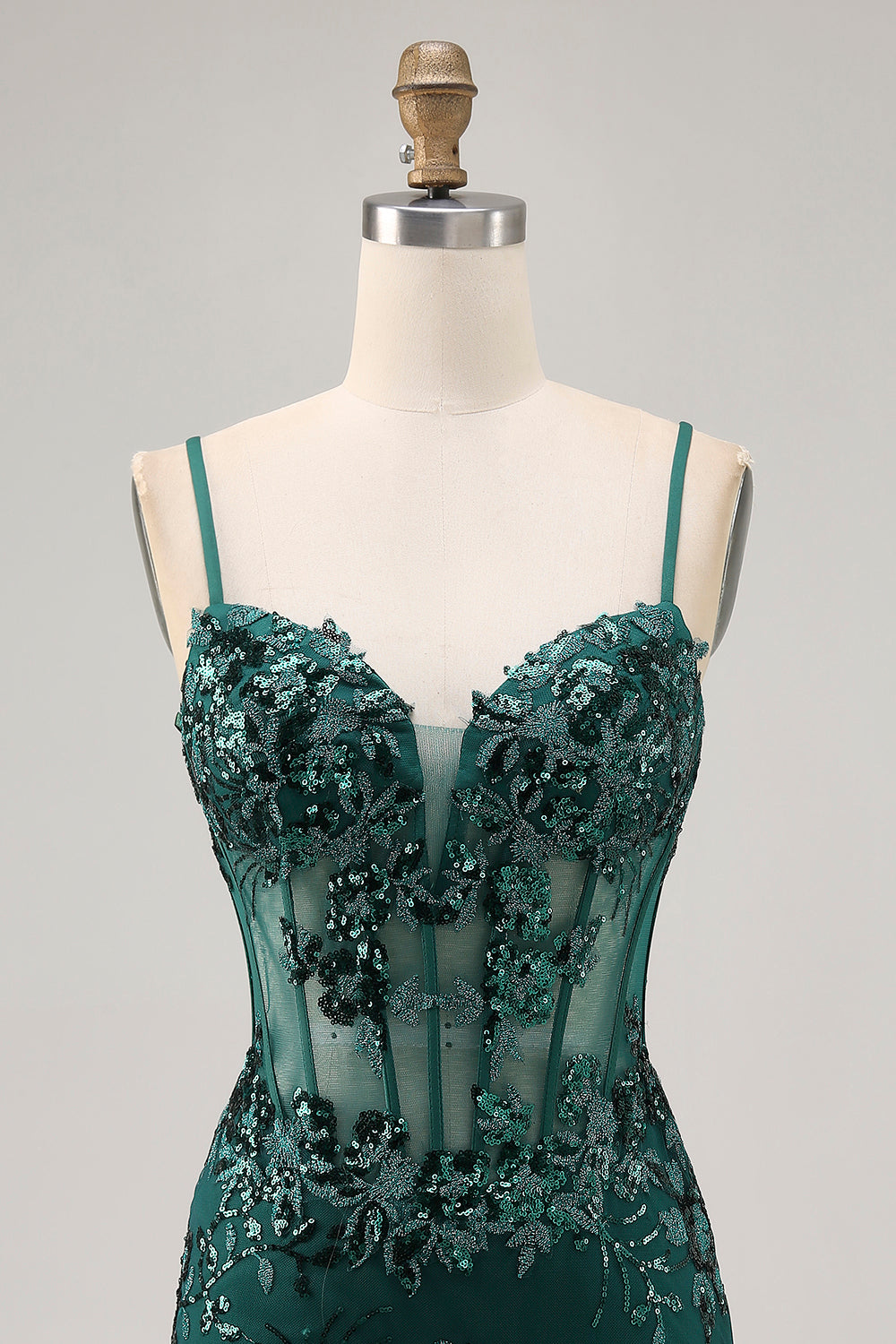 Royal Blue Bodycon Sheer Corset Homecoming Dress with Sequins