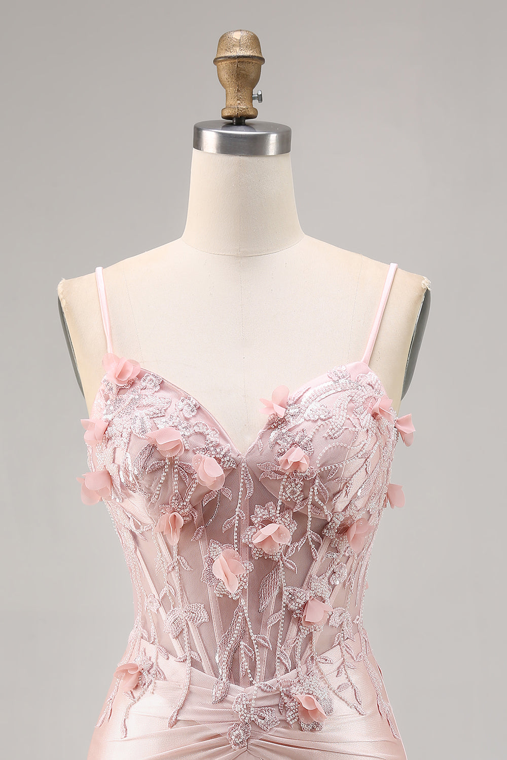 Corset Tight Pink Homecoming Dress with 3D Flowers