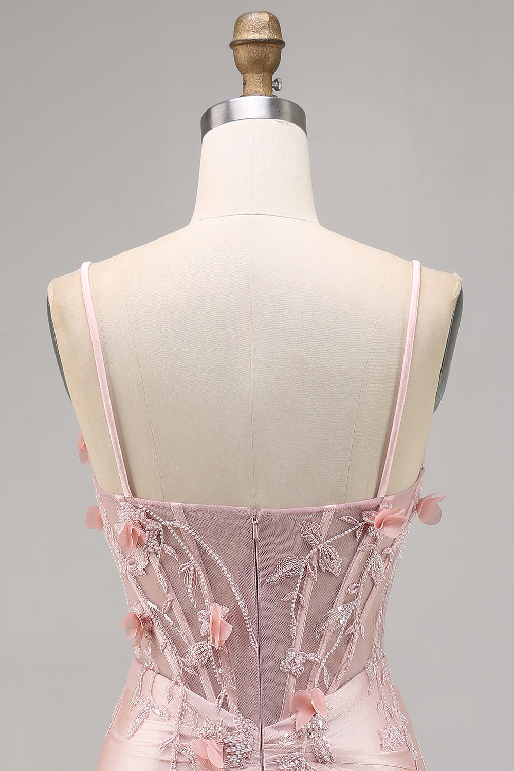 Corset Tight Pink Homecoming Dress with 3D Flowers