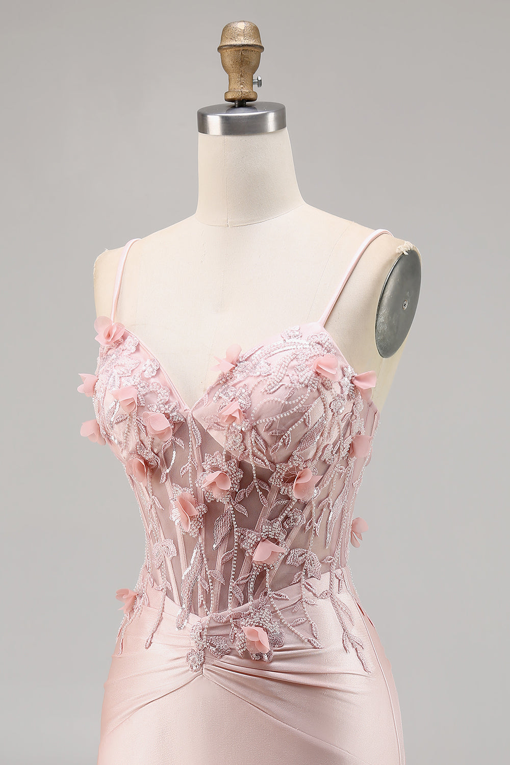 Corset Tight Pink Homecoming Dress with 3D Flowers